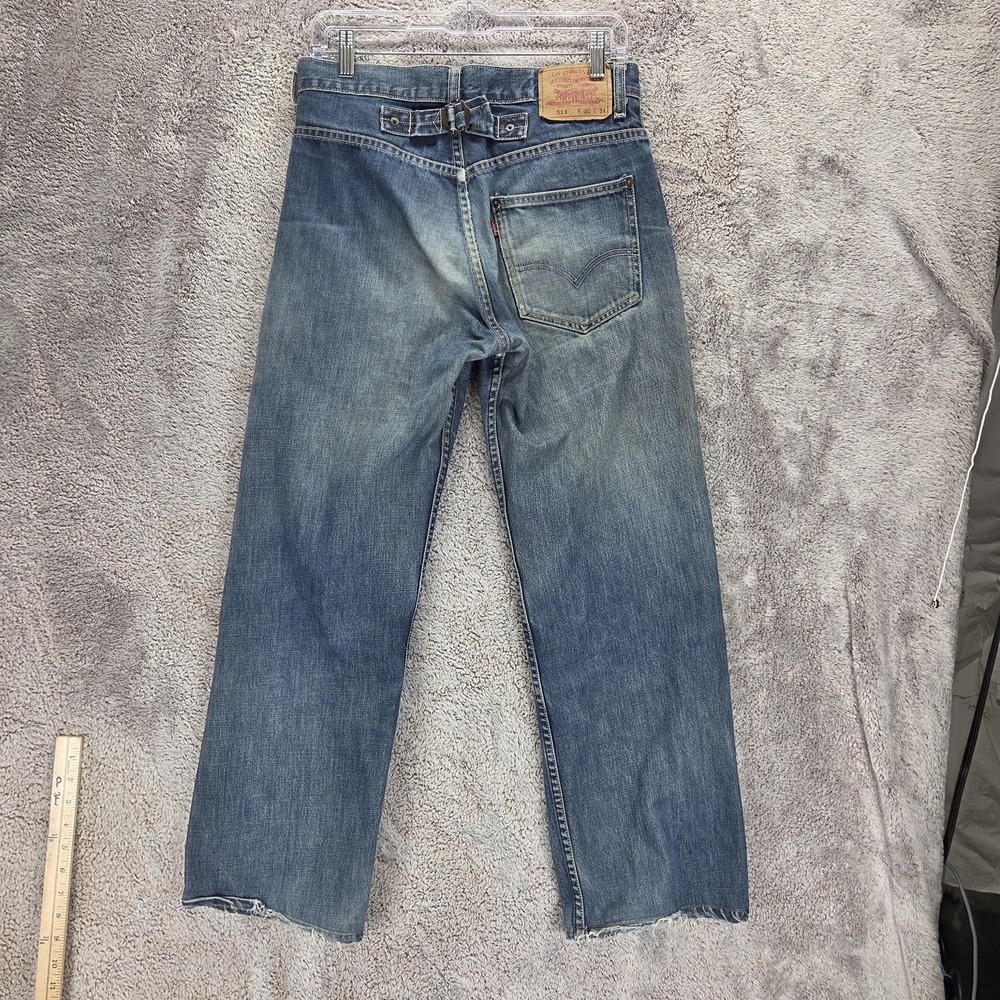 Vintage Levis 513 Jeans Mens Blue Buckle Back Zip Fly Medium Wash Fits 29x28